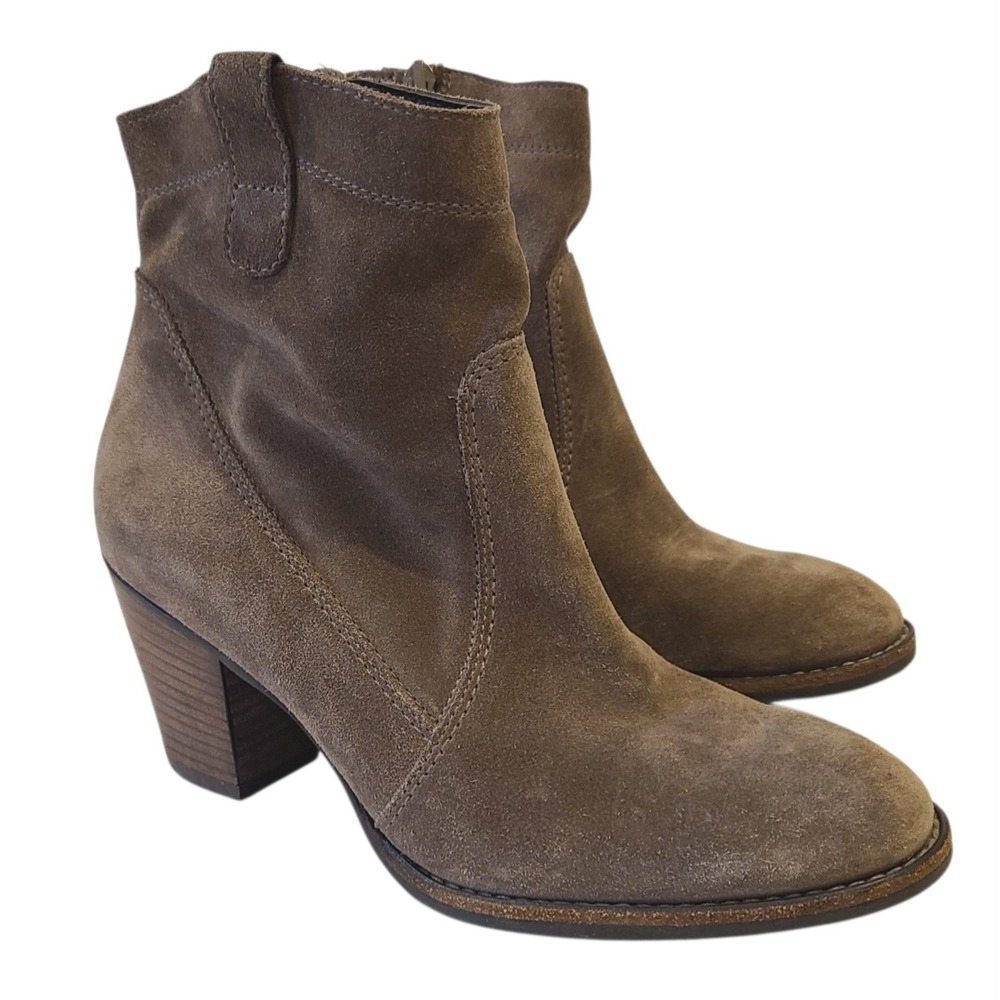 Paul Green Brown Suede Ankle Boots Jax Block Heel UK 3.5 US 6 Boho Western